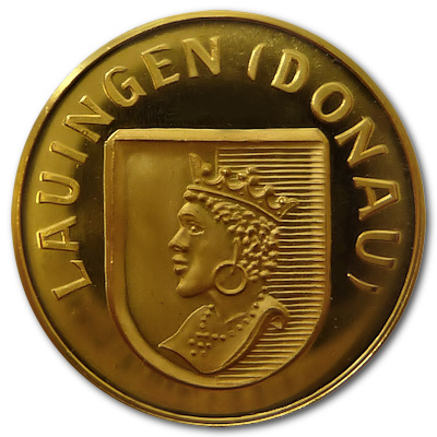 Goldmedaille Lauingen 986er Dukatengold Rückseite